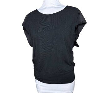 Lucy short sleeve black mesh inset small tee